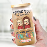 Custom Name Emotional Support Coworker Gifts - Personalized Glass Cup