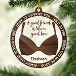 Custom Name Funny Bra Friendship Christmas Gifts for Women - Personalized Ornament