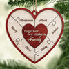 Together We Make A Family - Family Personalized Custom Ornament - Wood Heart Shaped - Christmas Gift For Family Members
