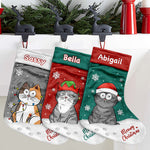 Custom Name Funny Christmas Cat Gifts for Cat Lovers - Personalized Christmas Stocking