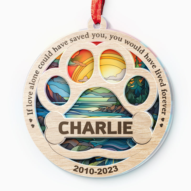 No Longer By My Side, Forever In My Heart - Memorial Personalized Custom Suncatcher Ornament - Acrylic Round Shaped - Sympathy Gift For Pet Owners, Pet Lovers