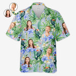 Custom Photo Tropical Toucan Gifts for Couples - Personalized Hawaiian Shirt