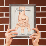 Custom Daddy's Team Father's Day Gifts - Personalized Easel Canvas