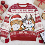 Custom Name Christmas Gifts for Cat Dads - Personalized Sweatshirt