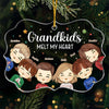 Grandkids Melt My Heart - Family Personalized Custom Ornament - Acrylic Benelux Shaped - Christmas Gift For Grandma