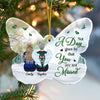Never Forgotten Forever Missed - Memorial Personalized Custom Ornament - Acrylic Butterfly Shaped - Christmas Gift, Sympathy Gift For Family Members