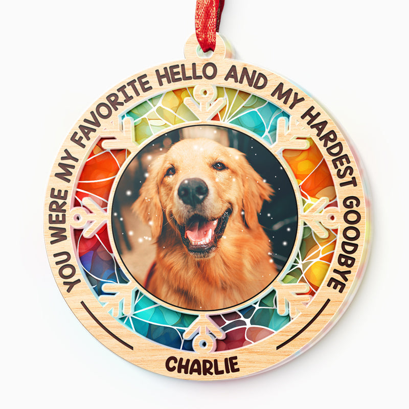 Custom Photo No Longer By My Side, Forever In My Heart - Memorial Personalized Custom Suncatcher Ornament - Acrylic Round Shaped - Sympathy Gift For Pet Owners, Pet Lovers