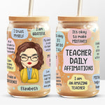 Custom Name Teacher Affirmation Gifts for Teachers - Personalized Glass Cup