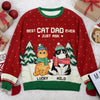 Holiday Best Cat Mom & Cat Dad Ever - Personalized Custom Unisex Ugly Christmas Sweatshirt, Wool Sweatshirt, All-Over-Print Sweatshirt - Gift For Cat Lovers, Pet Lovers, Christmas Gift