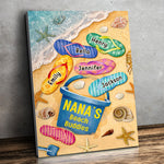 Custom Name Beach Buddies Gifts for Grandma - Personalized Canvas