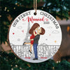 Our First Christmas Together - Couple Personalized Custom Ornament - Wood Round Shaped - Christmas Gift For Husband Wife, Anniversary