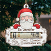 Nice List Dropout - Family Personalized Custom Ornament, Money Holder - Wood Custom Shaped - Christmas Gift For Family Members