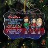 Drunk And Disorderly Together - Bestie Personalized Custom Ornament - Acrylic Benelux Shaped - Christmas Gift For Best Friends, BFF, Sisters