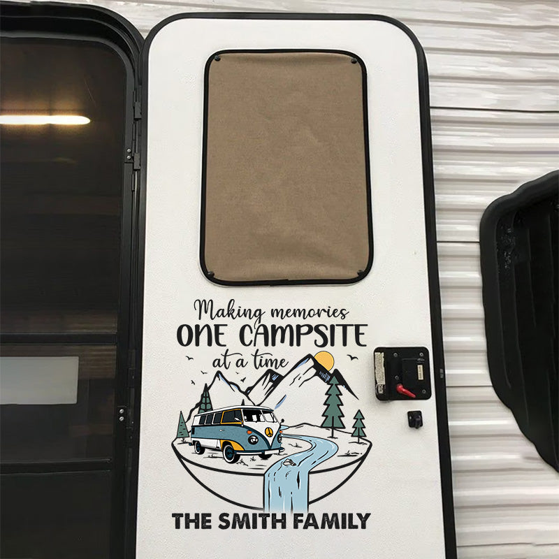 Making Memories One Campsite At A Time - Camping Personalized Custom RV Decal - Gift For Camping Lovers