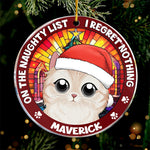 Custom Name Naughty Cat Christmas Gifts - Personalized Ornament