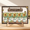 A Garden Of Love - Family Personalized Custom 2-Layered Wooden Plaque With Stand - House Warming Gift For Grandma