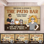 Custom Couple and Pet Patio Bar Decor - Personalized Doormat