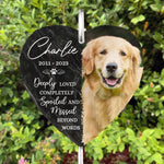 Custom Photo Deeply Loved and Missed Pet Memorial Decor - Personalized Garden Slate