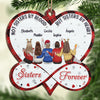 Besties Forever - Bestie Personalized Custom Ornament - Wood Custom Shaped - Christmas Gift For Best Friends, BFF, Sisters