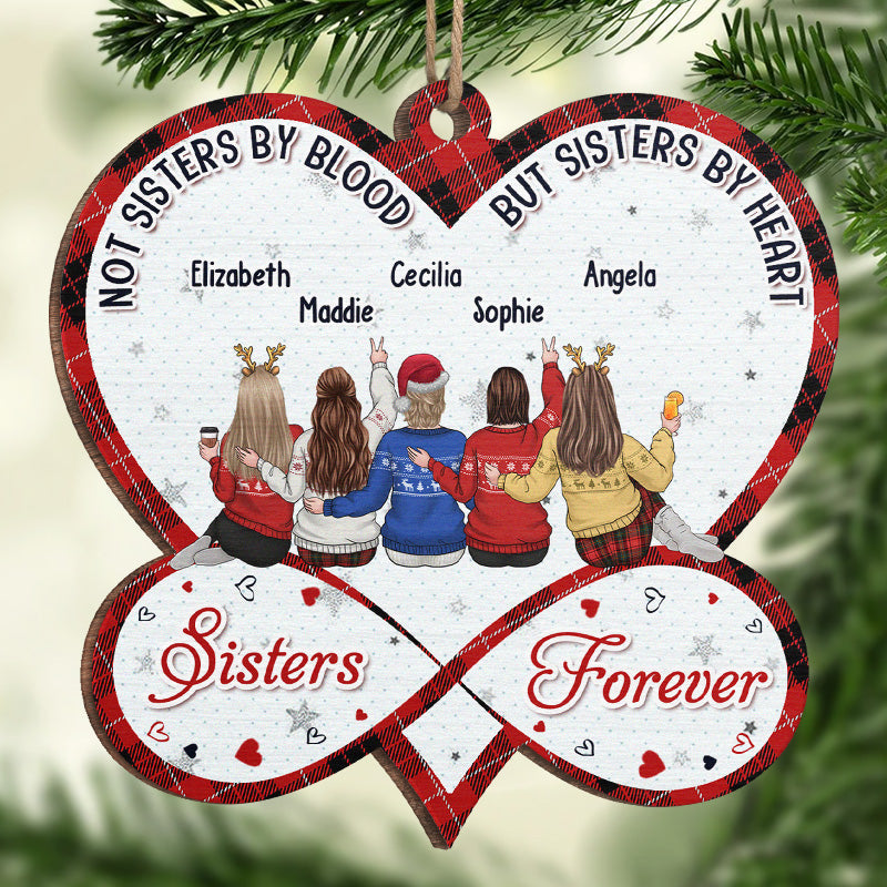 Besties Forever - Bestie Personalized Custom Ornament - Wood Custom Shaped - Christmas Gift For Best Friends, BFF, Sisters