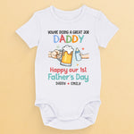 Custom Name First Father's Day Gifts for Dad - Personalized Baby Onesies