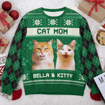 Custom Cat Photo Christmas Gifts for Cat Moms - Personalized Sweatshirt