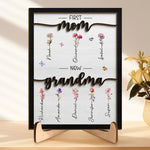 Custom Name Mom to Grandma Family Gifts - Personalized Wooden Plaque