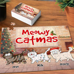 Custom Name Christmas Cat Gifts for Cat Lovers - Personalized Jigsaw Puzzle