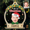 Custom Photo Hello World - Family Personalized Custom Ornament - Acrylic Snow Globe Shaped - Christmas Gift For Baby Kids, Newborn Baby