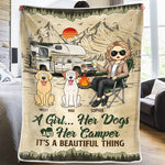 Custom Name Camping Gifts for Dog Lovers - Personalized Blanket