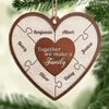 Together We Make A Family - Family Personalized Custom Ornament - Wood Heart Shaped - Christmas Gift For Family Members