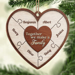 Custom Name Family Christmas Gifts - Personalized Heart Ornament