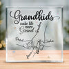Grandkids Make Life More Grand - Family Personalized Custom Square Shaped Acrylic Plaque - Birthday Gift For Grandma