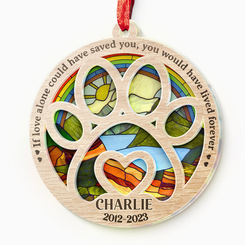 Once By My Side, Forever In My Heart - Memorial Personalized Custom Suncatcher Ornament - Acrylic Round Shaped - Sympathy Gift For Pet Owners, Pet Lovers
