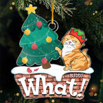 Custom Name Funny Christmas Cat Gifts for Cat Lovers - Personalized Ornament