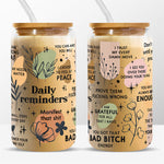 Funny Motivational Bad Bitch Affirmation Gifts - Glass Cup