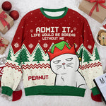 Custom Name Funny Christmas Cat Gifts - Personalized Sweatshirt