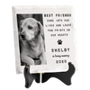 Custom Photo You Leave Paw Prints On Our Hearts - Memorial Personalized Custom Square Shaped Ceramic Plaque With Stand - Sympathy Gift, Gift For Pet Owners, Pet Lovers