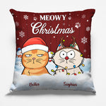 Custom Name Christmas Cat Gifts for Cat Lovers - Personalized Pillow