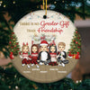 Best Friends Here's To Another Year - Bestie Personalized Custom Ornament - Ceramic Round Shaped - Christmas Gift For Best Friends, BFF, Sisters