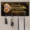 Custom Photo Family Is The Key To Happiness - Family Personalized Custom Home Decor Key Hanger, Key Holder - House Warming Gift For Family Members