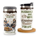 Custom Name Husband Wife Drinking Gifts for Couples - Personalized Can Cooler