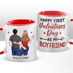 Custom Name First Valentine's Day Gifts for Boyfriend - Personalized Accent Mugs