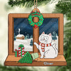 Rocking Around The Christmas Tree - Cat Personalized Custom Ornament - Wood Custom Shaped - Christmas Gift For Pet Owners, Pet Lovers