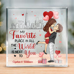 Custom Name Romantic Couple Gifts - Personalized Shaped Acrylic Plaque