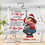 Custom Name Romantic Christmas Couple Gifts - Personalized Shaped Acrylic Plaque