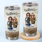 Custom Name Bestie Leopard Print Gifts for Women - Personalized Tumbler