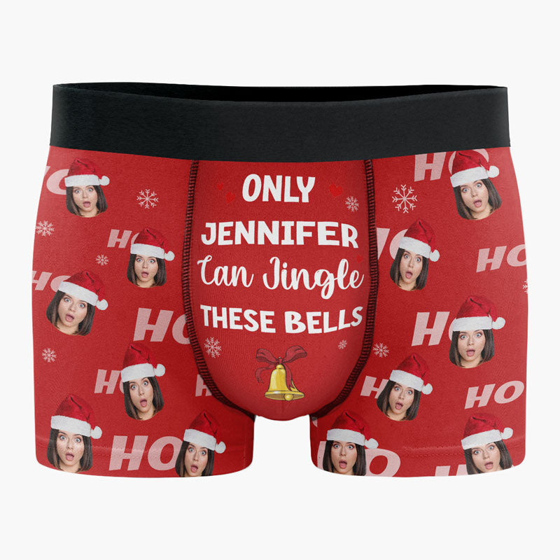 Custom Photo Name Funny Christmas Gifts for Women - Personalized Boxer Briefs