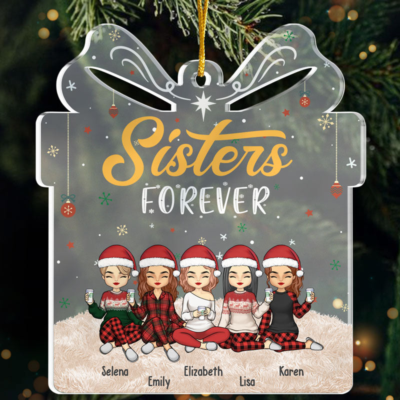 Best Friend Till The End - Bestie Personalized Custom Ornament - Acrylic Gift Box Shaped - Christmas Gift For Best Friends, BFF, Sisters
