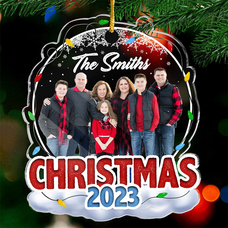 Custom Photo Christmas Family Gifts - Personalized Ornament